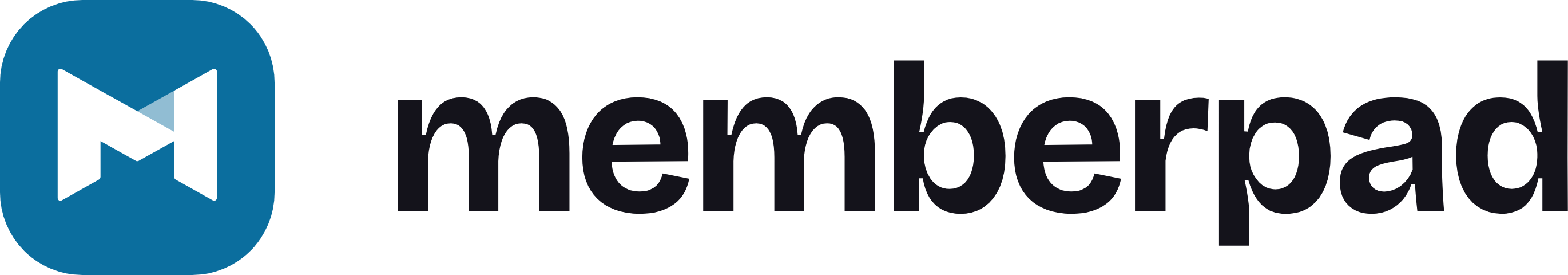 MemberPad logo with the mark in ocean blue